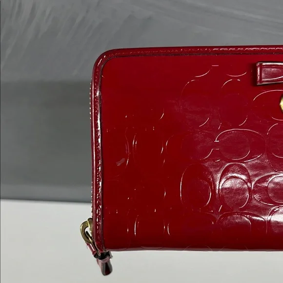 Coach Red Monogram Wallet - Picture 3 of 12